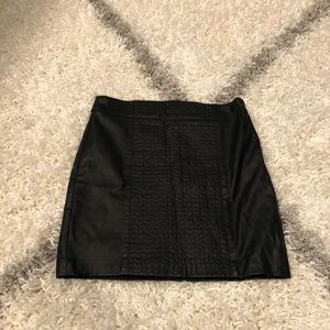 Leather mini skirt